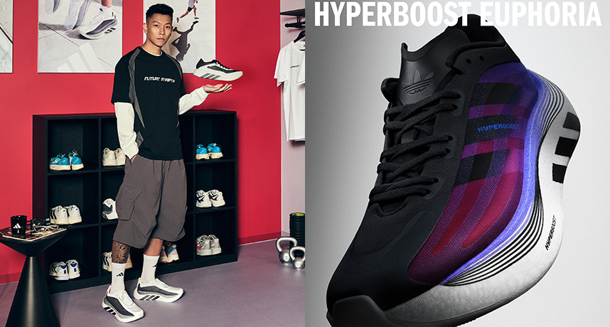 adidas HYPERBOOST 超級緩震跑鞋家族系列登場，品牌好友E.SO 瘦子現身上腳分享「極致輕量回彈」慢跑體驗！